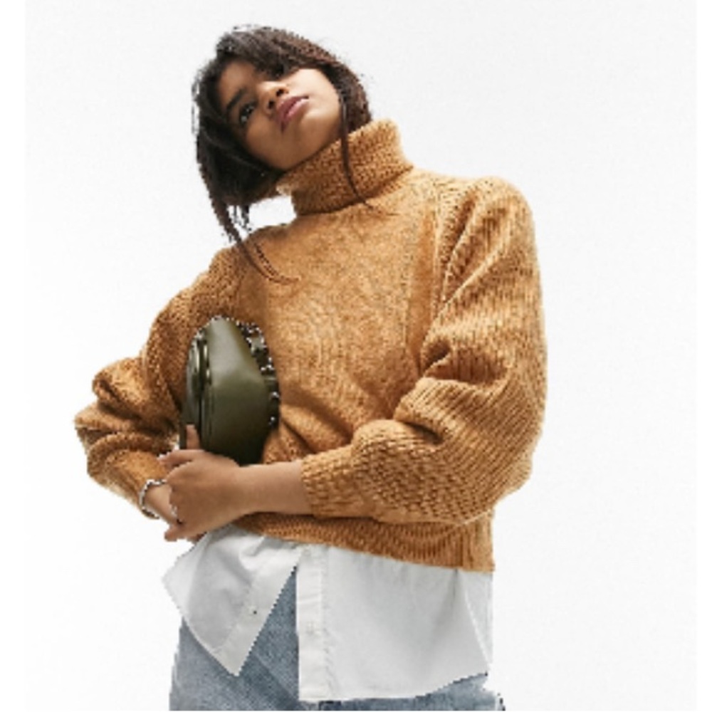 Topshop tan chunky sweater